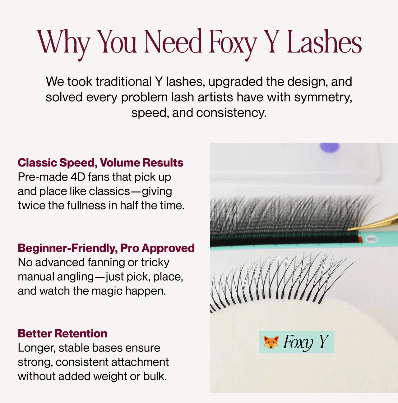 Foxy Y lashes (fibras tecnológicas)